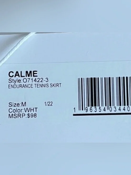 NEW Johnny Was CALME White Endurance Tennis Skirt Skort with Striped Waistband L - Picture 15 of 16